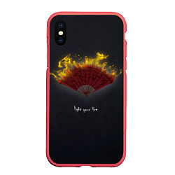 Чехол iPhone XS Max матовый Light your fire, цвет: 3D-красный