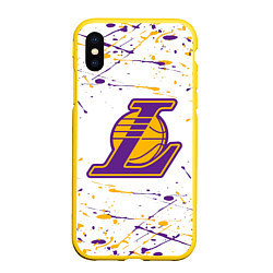 Чехол iPhone XS Max матовый Kobe Bryant, цвет: 3D-желтый