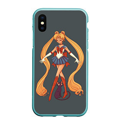 Чехол iPhone XS Max матовый Sailor Moon Сейлор Мун, цвет: 3D-мятный