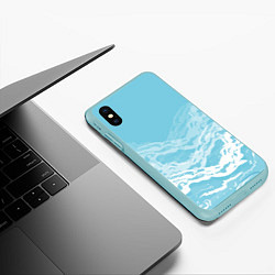 Чехол iPhone XS Max матовый Волны, цвет: 3D-мятный — фото 2
