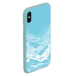 Чехол iPhone XS Max матовый Волны, цвет: 3D-мятный — фото 2