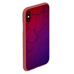 Чехол iPhone XS Max матовый Трещины, цвет: 3D-красный — фото 2