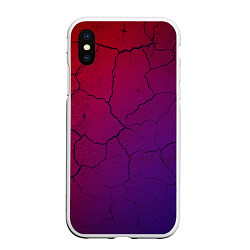 Чехол iPhone XS Max матовый Трещины, цвет: 3D-белый