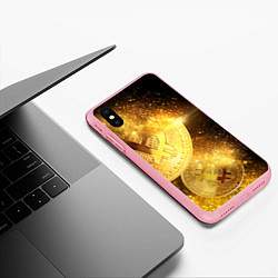 Чехол iPhone XS Max матовый БИТКОИН ЗОЛОТО BITCOIN GOLD, цвет: 3D-баблгам — фото 2