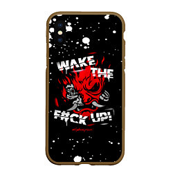 Чехол iPhone XS Max матовый WAKE THE F CK UP!