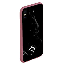 Чехол iPhone XS Max матовый Wolf, цвет: 3D-малиновый — фото 2