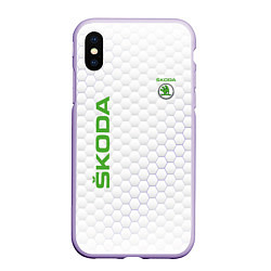 Чехол iPhone XS Max матовый SKODA, цвет: 3D-светло-сиреневый