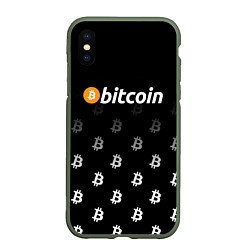 Чехол iPhone XS Max матовый БИТКОИН BITCOIN Z, цвет: 3D-темно-зеленый