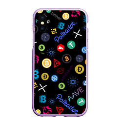 Чехол iPhone XS Max матовый BITCOIN PATTERN БИТКОИН Z