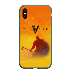 Чехол iPhone XS Max матовый Викинги Vikings Z, цвет: 3D-темно-зеленый