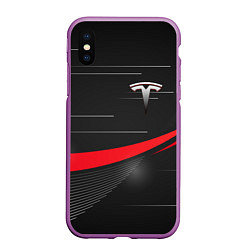 Чехол iPhone XS Max матовый TESLA ABSTRACT ТЕСЛА СПОРТ, цвет: 3D-фиолетовый