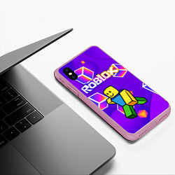 Чехол iPhone XS Max матовый ROBLOX КУБЫ, цвет: 3D-розовый — фото 2