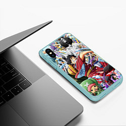 Чехол iPhone XS Max матовый ONE PIECE ВАН ПИС, цвет: 3D-мятный — фото 2