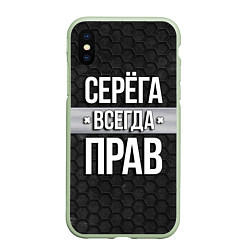 Чехол iPhone XS Max матовый Серега всегда прав - соты