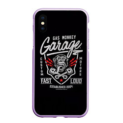 Чехол iPhone XS Max матовый Gas Monkey Garage, цвет: 3D-сиреневый