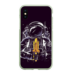 Чехол iPhone XS Max матовый Лакомство Космонавта, цвет: 3D-салатовый