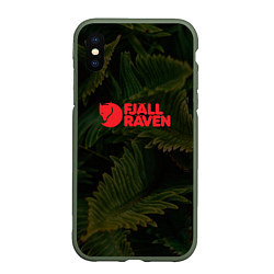 Чехол iPhone XS Max матовый Fjall Raven Дизайнерская, цвет: 3D-темно-зеленый