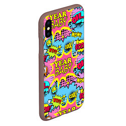 Чехол iPhone XS Max матовый Year baby Pop art print, цвет: 3D-коричневый — фото 2