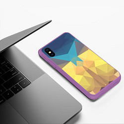 Чехол iPhone XS Max матовый Абстрактная Геометрия, цвет: 3D-фиолетовый — фото 2