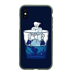 Чехол iPhone XS Max матовый Polar Ice Bear, цвет: 3D-темно-зеленый