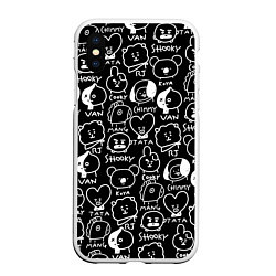 Чехол iPhone XS Max матовый BTS BT21, цвет: 3D-белый