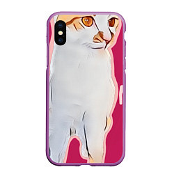 Чехол iPhone XS Max матовый The shusha cat, цвет: 3D-фиолетовый