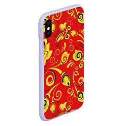 Чехол iPhone XS Max матовый ХОХЛОМА, цвет: 3D-светло-сиреневый — фото 2