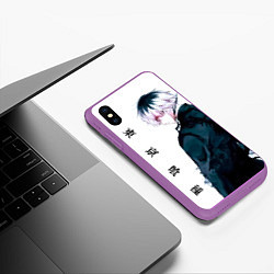 Чехол iPhone XS Max матовый Токийский гуль Tokyo Ghoul, цвет: 3D-фиолетовый — фото 2