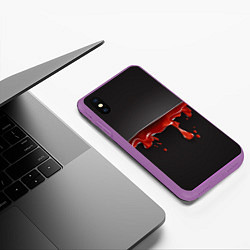 Чехол iPhone XS Max матовый Разрезанный, цвет: 3D-фиолетовый — фото 2