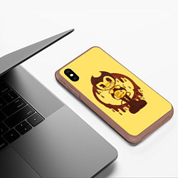 Чехол iPhone XS Max матовый BENDY - БЕНДИ, цвет: 3D-коричневый — фото 2
