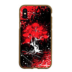 Чехол iPhone XS Max матовый САКУРА SAKURA ВИШНЯ