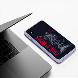Чехол iPhone XS Max матовый GUNS-N-ROSES, цвет: 3D-светло-сиреневый — фото 2