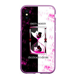 Чехол iPhone XS Max матовый MONOKUMA МОНОКУМА HOURGLASS, цвет: 3D-фиолетовый