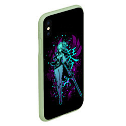 Чехол iPhone XS Max матовый GENSHIN IMPACT, ДЖИНН, цвет: 3D-салатовый — фото 2