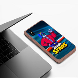 Чехол iPhone XS Max матовый STU СТУ Brawl Stars, цвет: 3D-коричневый — фото 2