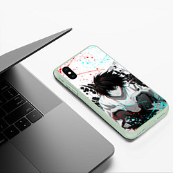 Чехол iPhone XS Max матовый DEATH NOTE ТЕТРАДЬ СМЕРТИ, цвет: 3D-салатовый — фото 2