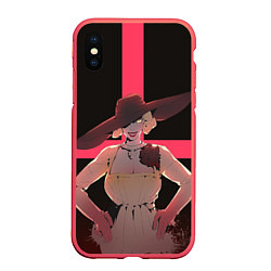 Чехол iPhone XS Max матовый Lady vampire, цвет: 3D-красный