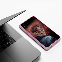 Чехол iPhone XS Max матовый МАГИЧЕСКАЯ БИТВА SUKUNA, цвет: 3D-розовый — фото 2