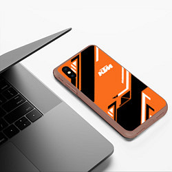 Чехол iPhone XS Max матовый KTM КТМ SPORT, цвет: 3D-коричневый — фото 2