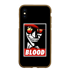 Чехол iPhone XS Max матовый Hellsing, цвет: 3D-коричневый