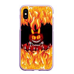 Чехол iPhone XS Max матовый CUPHEAD DEVIL, цвет: 3D-сиреневый