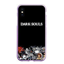 Чехол iPhone XS Max матовый 8bit Dark Souls, цвет: 3D-сиреневый