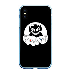 Чехол iPhone XS Max матовый CUPHEAD THE MATRIX, цвет: 3D-голубой