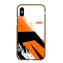 Чехол iPhone XS Max матовый KTM КТМ Z, цвет: 3D-коричневый