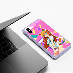 Чехол iPhone XS Max матовый Kirino Kousaka, цвет: 3D-светло-сиреневый — фото 2