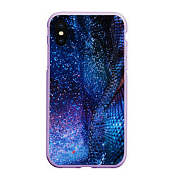 Чехол iPhone XS Max матовый Синяя чешуйчатая абстракция blue cosmos