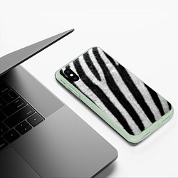 Чехол iPhone XS Max матовый Зебра, цвет: 3D-салатовый — фото 2