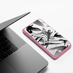 Чехол iPhone XS Max матовый Барбер, цвет: 3D-малиновый — фото 2