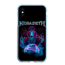 Чехол iPhone XS Max матовый MEGADETH, цвет: 3D-голубой