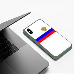 Чехол iPhone XS Max матовый СБОРНАЯ РОССИИ 2021, цвет: 3D-темно-зеленый — фото 2